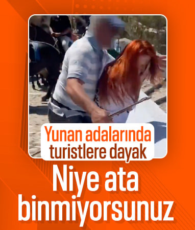 Yunanistan'dan skandal görüntüler: Ata binmeyi reddeden turistler darbedildi