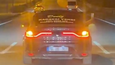 Karabük'te baba, oğlunun kanseri yenmesini şehir turuyla kutladı