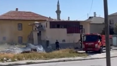 Konya'da ot yangını paniğe neden oldu