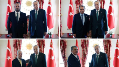 Cumhurbaşkanı Erdoğan, 4 büyük kulübün başkanlarını Dolmabahçe'de kabul etti