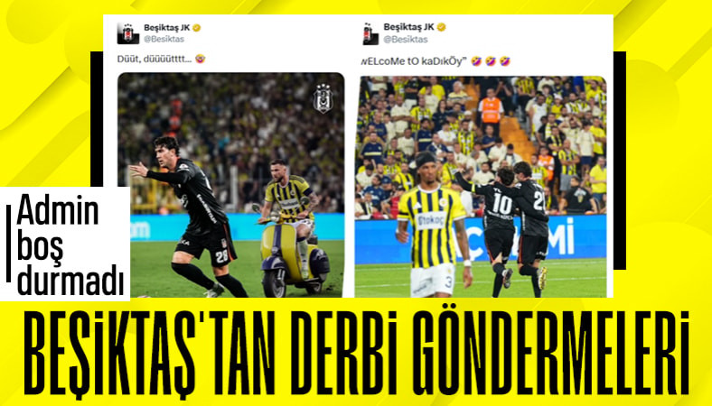 Derbiyi kazanan Beşiktaş'tan sosyal medyada göndermeli paylaşımlar geldi