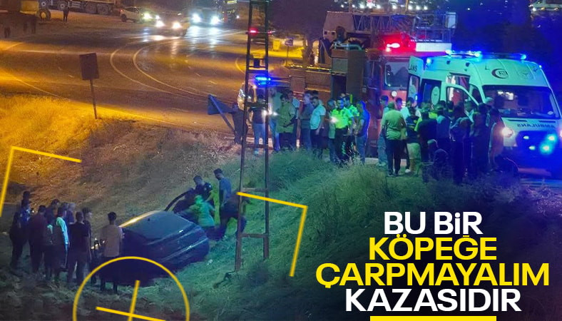 Adıyaman'da başıboş köpeğe çarpmamak için şarampole yuvarlandı: 1 yaralı