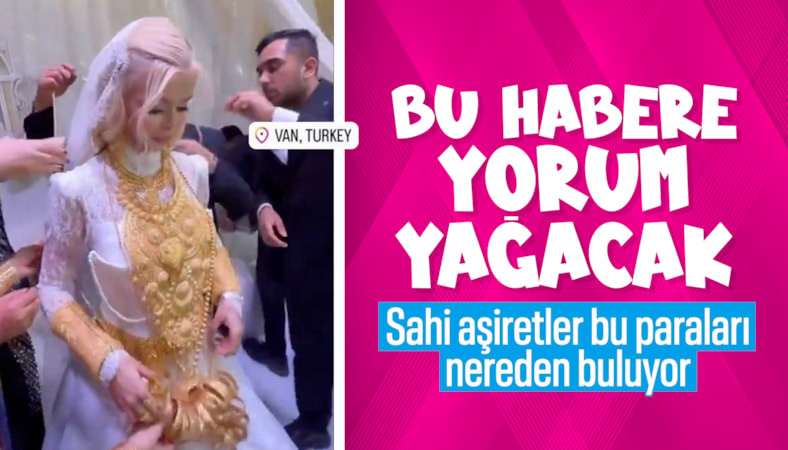 Sosyal medya fenomeni Çağla Öz'e takılan altınlar dikkat çekti