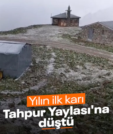 Mevsimin ilk karı Rize'deki Tahpur Yaylası'na yağdı