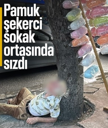 Samsun'da alkollü pamuk şekerci sokakta sızdı