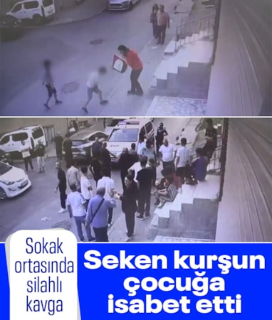 İstanbul'da 2 kişinin yaralandığı silahlı kavga anları kamerada