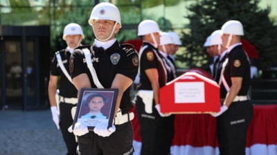 Elazığ’da trafik kazasında hayatını kaybeden polis için tören düzenlendi
