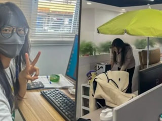 Beyaz yakalıların yeni akımı: Ofiste şemsiye açıp, maske takıyorlar