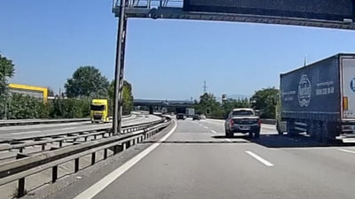 Anadolu Otoyolu'nda bir cipin tamponu seyir halindeyken koptu