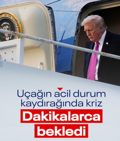 Trump'ın uçağında tahliye kaydırağı krizi: Beklemek zorunda kaldı