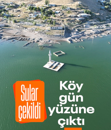 Kars'ta baraj suyunun çekilmesiyle eski köy gün yüzüne çıktı