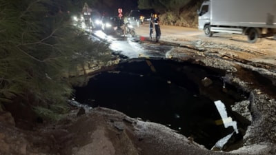 Bodrum'da içme suyu ana isale hattı patladı