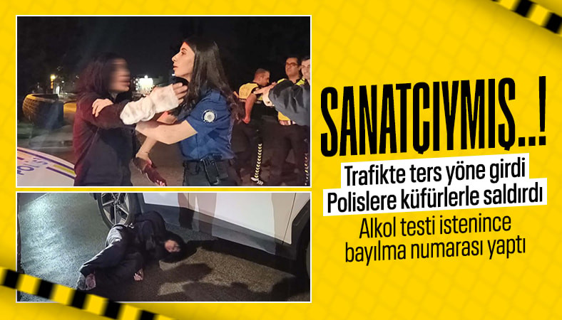 Bursa'da polise direnen, gazeteciye tüküren alkollü kadın tutuklandı