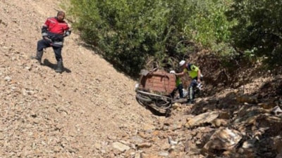 Hatay'da uçuruma yuvarlanan motosikletin sürücüsü öldü