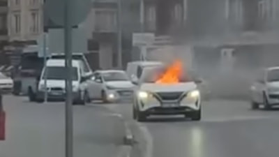 Sinop'ta SUV tipi araçta yangın paniği