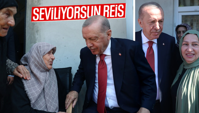 Cumhurbaşkanı Erdoğan, Rize'de komşularını ziyaret etti