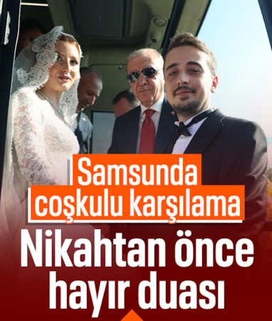 Samsun'da düğün salonu yerine Cumhurbaşkanı Erdoğan'ı karşılamaya gittiler
