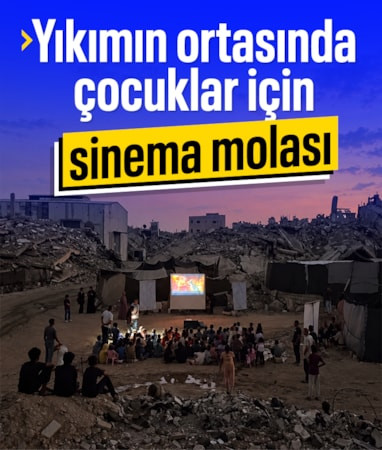 Gazze’de yıkımın ortasında çocuklar için gezen sinema
