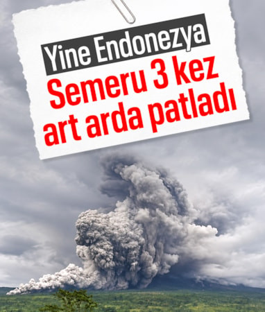 Endonezya’daki Semeru Yanardağı 3 kez patladı