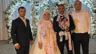 Trabzon'da damada takı yerine köpek takıldı