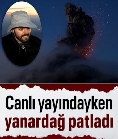 Meksikalı yayıncının canlı yayını sırasında yanardağ patladı