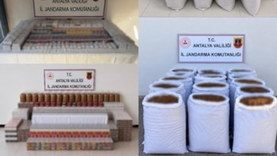 Antalya’da 1 tondan fazla kıyılmış tütün ele geçirildi