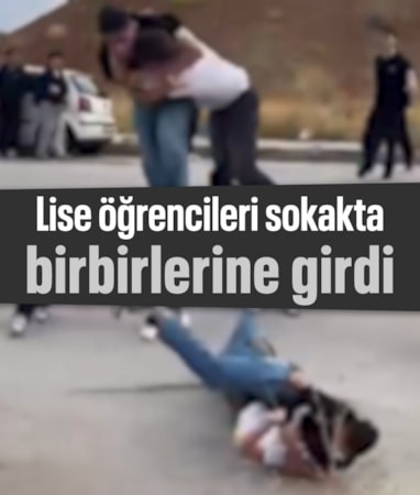 Ankara'da lise öğrencilerinin kavgası kameraya yansıdı