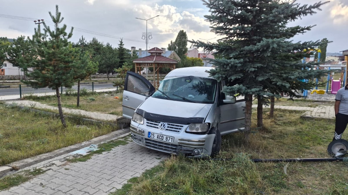Kars'ta hafif ticari araç şarampole devrildi: 2 yaralı