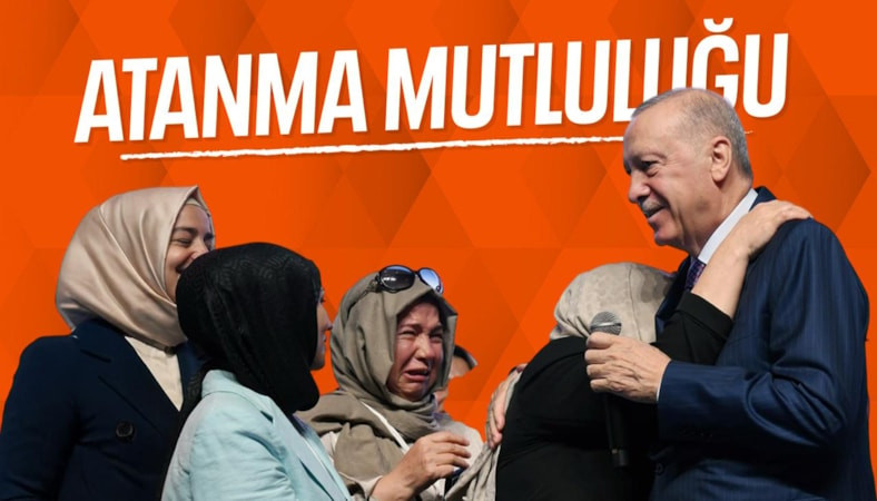 Ataması gerçekleşen kadın, Cumhurbaşkanı Erdoğan'a sarılarak ağladı