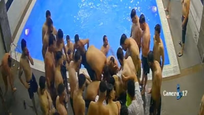 Kayseri'de gencin boğulma tehlikesi geçirdiği anlar kamerada