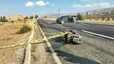 Malatya'da kaza yapan motosiklet sürücüsünden acı haber