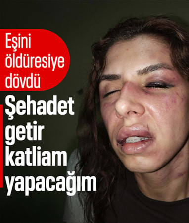İstanbul'da eşinin boğazına bıçak dayadı