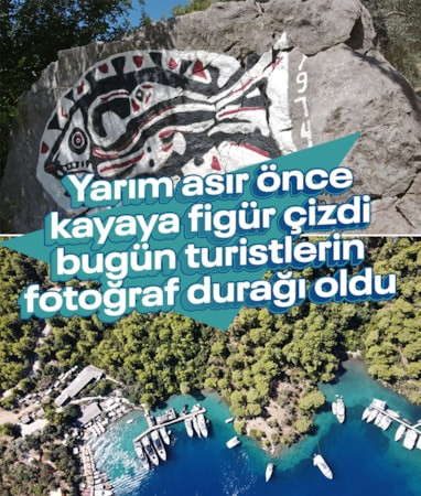 Muğla'da Bedri Rahmi'nin çizdiği balık figürü koyun simgesi oldu