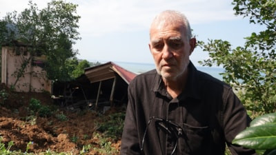 Rize'de heyelan sonrası yaşadıkları korku dolu anları anlattı