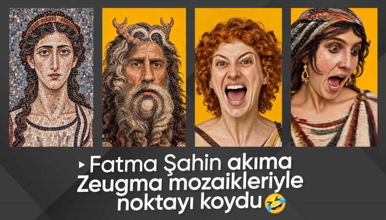 Fatma Şahin paylaştı: Zeugma'nın mozaikleri yapay zekayla dans etti