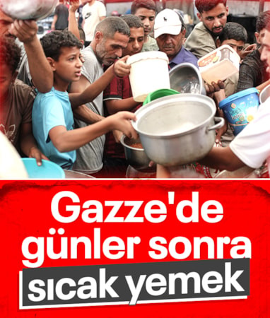 Gazze'de sıcak yemek dağıtıldı