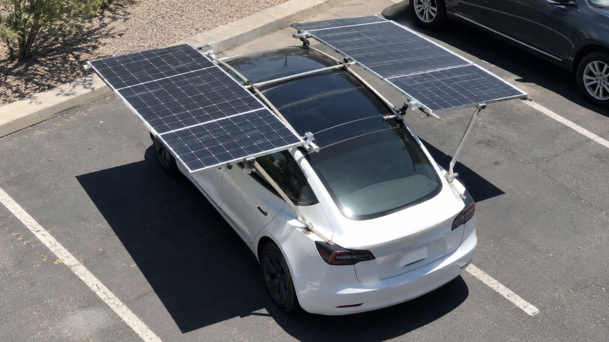 Tesla'sını güneşe bağladı: Günde ekstra 32 kilometre kazanıyor