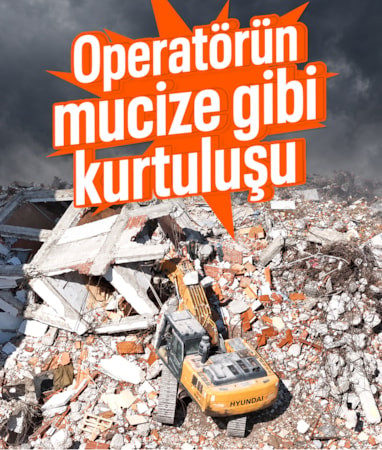 Küçükçekmece’de kentsel dönüşüm yıkımında beton blok iş makinesinin üzerine devrildi