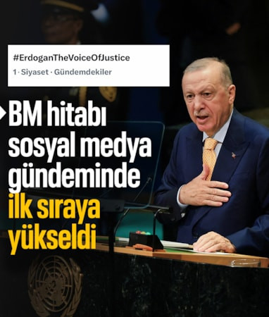 Cumhurbaşkanı Erdoğan'ın BM konuşması sosyal medyada geniş yankı buldu