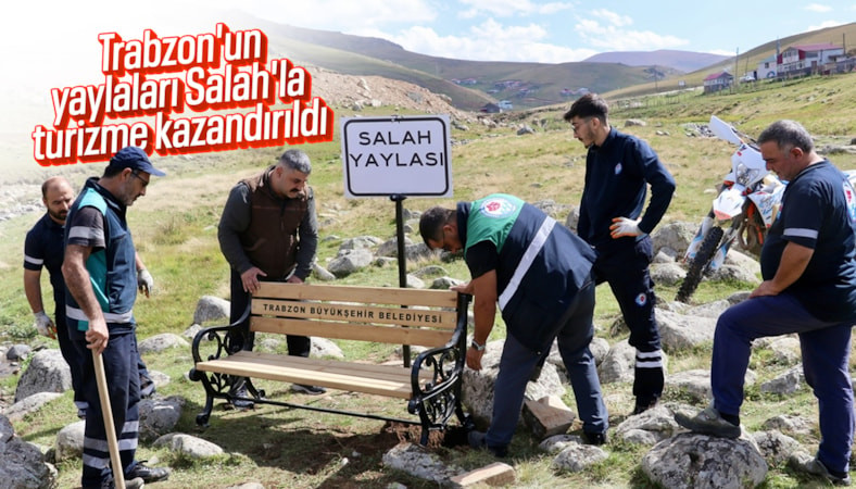 Salah'ın yaylada fotoğraf çektirdiği taşın yanına bank konuldu