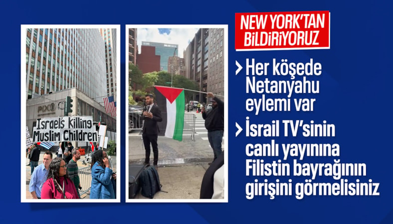 New York'ta Netanyahu karşıtı protesto