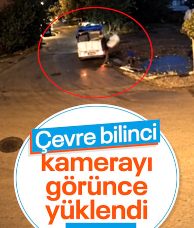 Kocaeli'de çevreyi kirleteceklerdi, kamerayı görünce geri topladılar