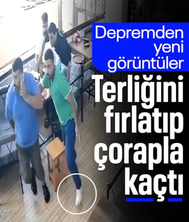 Şanlıurfa'daki depremden yeni görüntüler: Terliklerini fırlatıp çoraplarıyla kaçtı