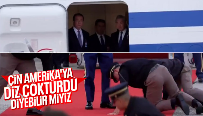 ABD'de, Şi Cinping paniği: Askerler dizlerinin üstüne çökerek kırmızı halıyı temizledi
