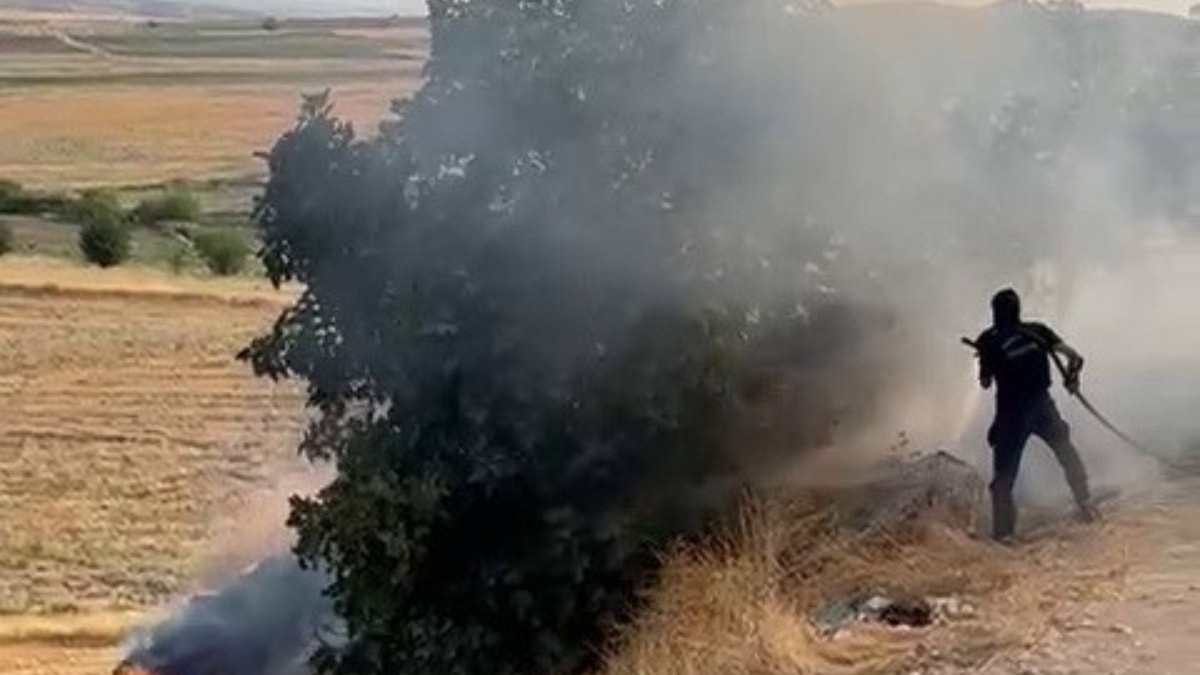 Adıyaman’da bahçe yangını paniğe neden oldu