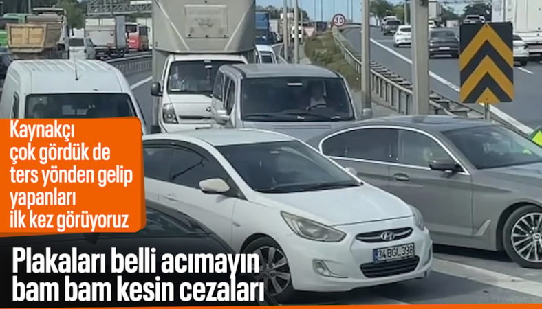 İstanbul'da trafikten kaçmak isteyenler otoyolda ters yöne girdi