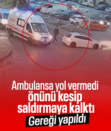 İstanbul'da ambulansa yol vermeyen sürücü kamerada