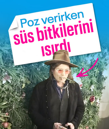 Johnny Depp hayranlarını şaşırttı: Poz verirken süs bitkilerini ısırdı