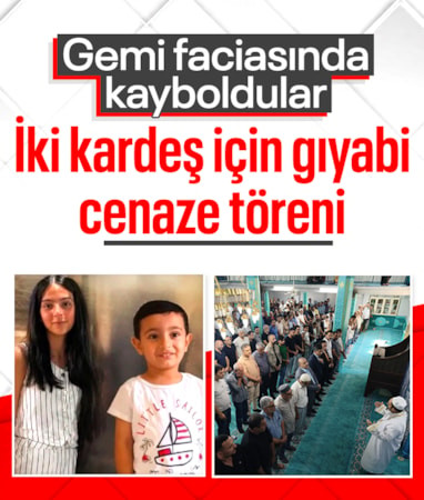 Girne'deki gemi faciasına kaybolan iki kardeş için gıyabi cenaze töreni