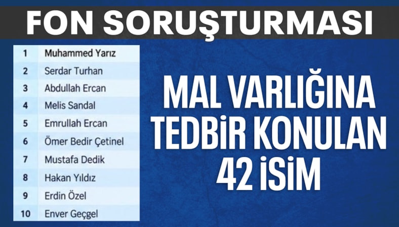 Fon soruşturmasında 106 kişi ve kuruluş için malvarlığı tedbiri uygulanacak